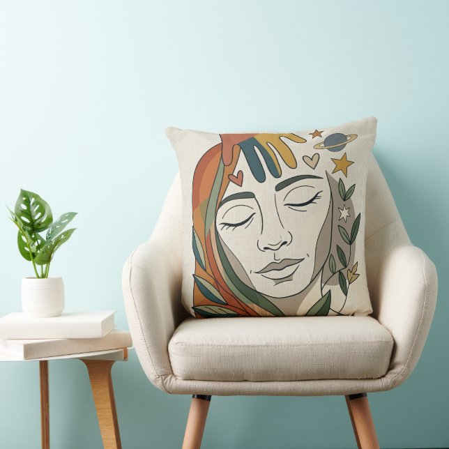 I AM CREATED – Hand of Life Modern Throw Pillow (Chair)