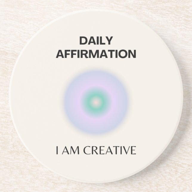 I am Creative Daily Affirmation Positive Coaster (Front)