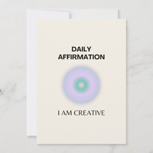 I am Creative Daily Affirmation Positive Thank You Card