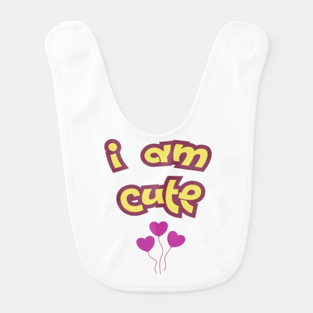 I am cute baby bib (Front)