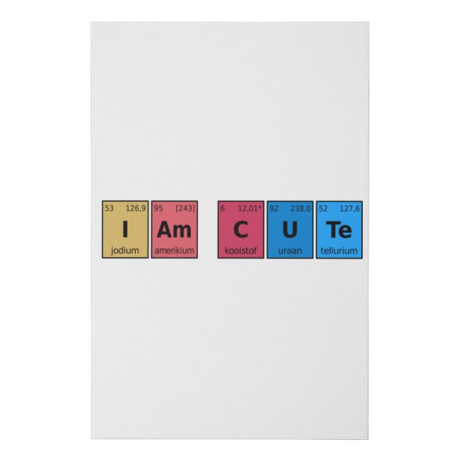I am Cute Periodic Table Faux Canvas Print (Front)