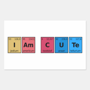 I am Cute Periodic Table Rectangular Sticker