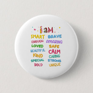 I Am Daily Affirmation Colorful Christian Kids Tod Button
