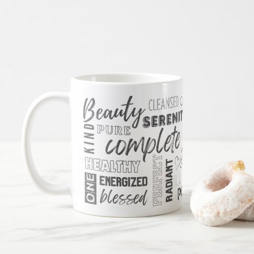 I AM Daily Reminder Inspirational Words Charcoal Coffee Mug