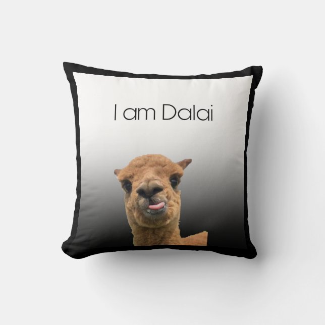I am Dalai Throw Pillow (Front)