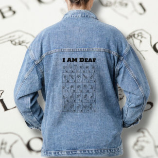 I Am Deaf ASL American Sign Language Alpabet Blue