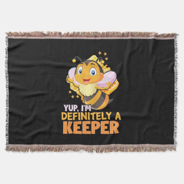 I Am Definitely A Bee Keeper Throw Blanket (Front)