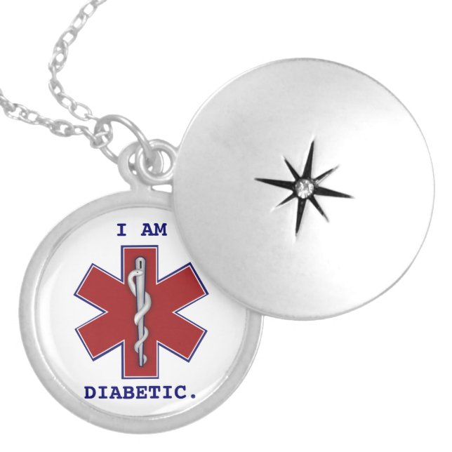 I AM DIABETIC LOCKET NECKLACE (Front)