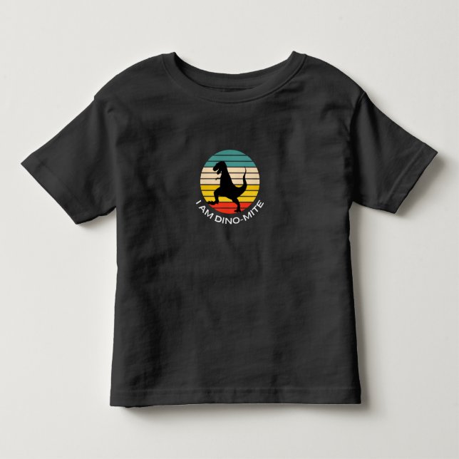 I am dino-mite dinosaur kids design toddler t-shirt (Front)