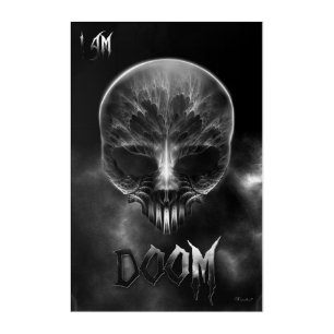 I Am Doom Fractal Skull Acrylic Print