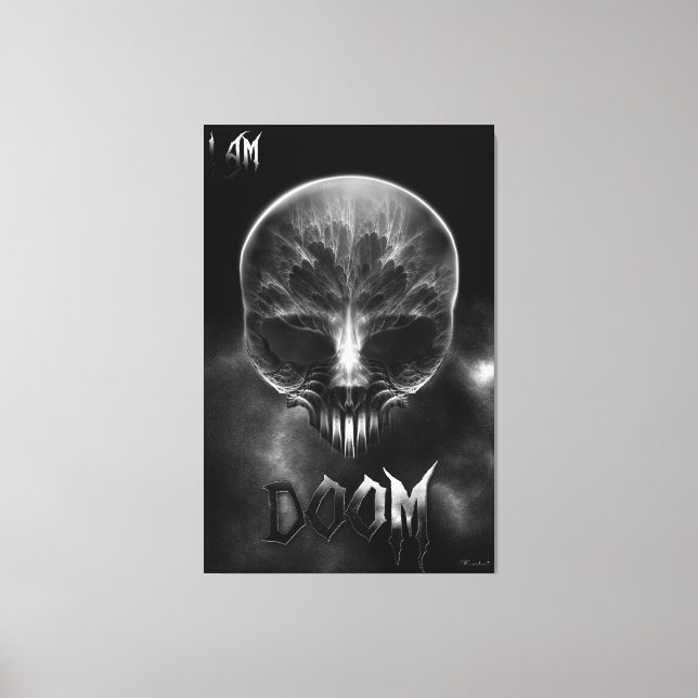 I Am Doom Fractal Skull Canvas Print (Front)