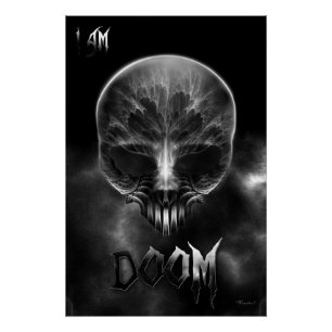 I Am Doom Fractal Skull Poster