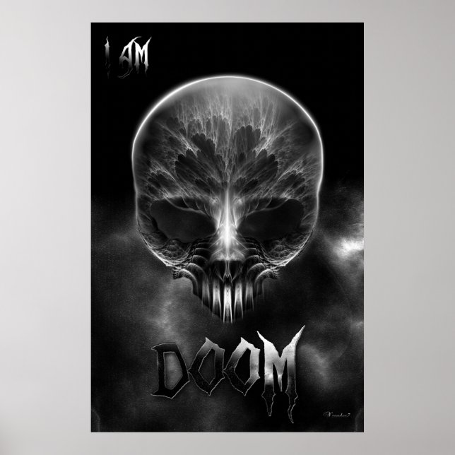 I Am Doom Fractal Skull Poster (Front)
