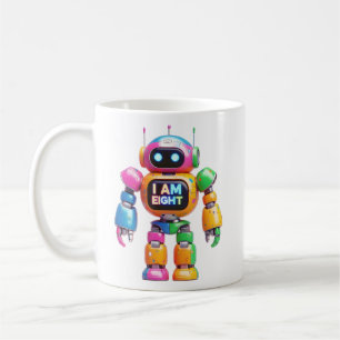 I Am Eight Robot for Kids 8th Birthday Robot Boy Coffee Mug
