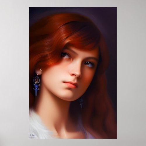 I AM _ Emotive AI Fantasy Art Portrait Print