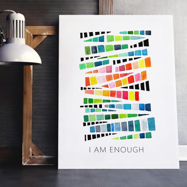 I am Enough Affirmation for Kids Watercolor  Poster (Creator Uploaded)