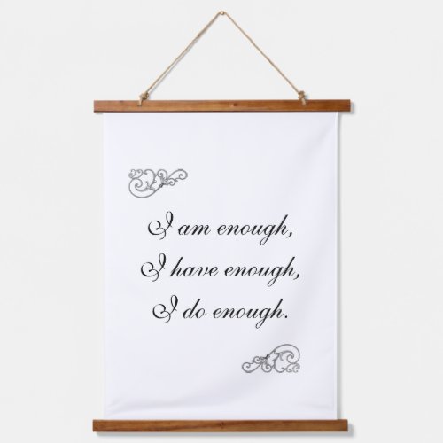 I Am Enough Affirmation Inspirational Words Hanging Tapestry