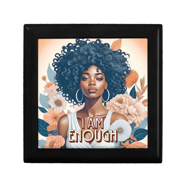 I am enough Black woman affirmation  Gift Box (Front)
