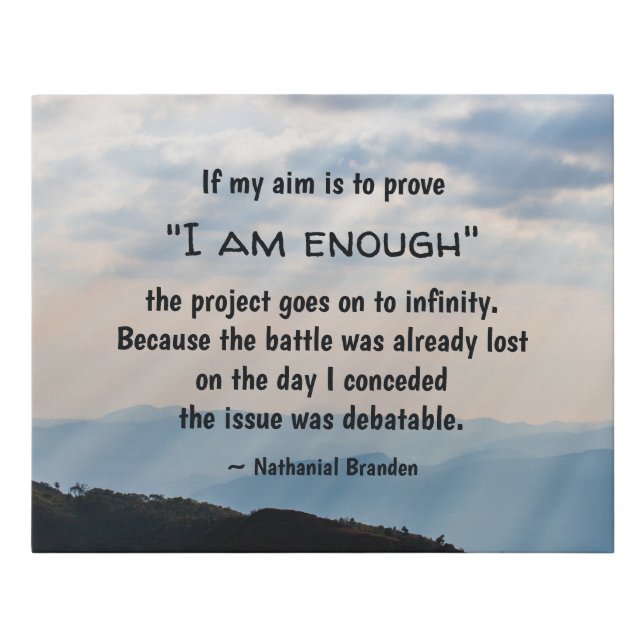 I am Enough Faux Canvas Print (Front)