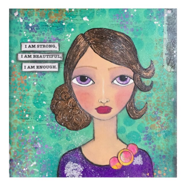 I Am Enough! Inspirational Acrylic Wall Art (Front)