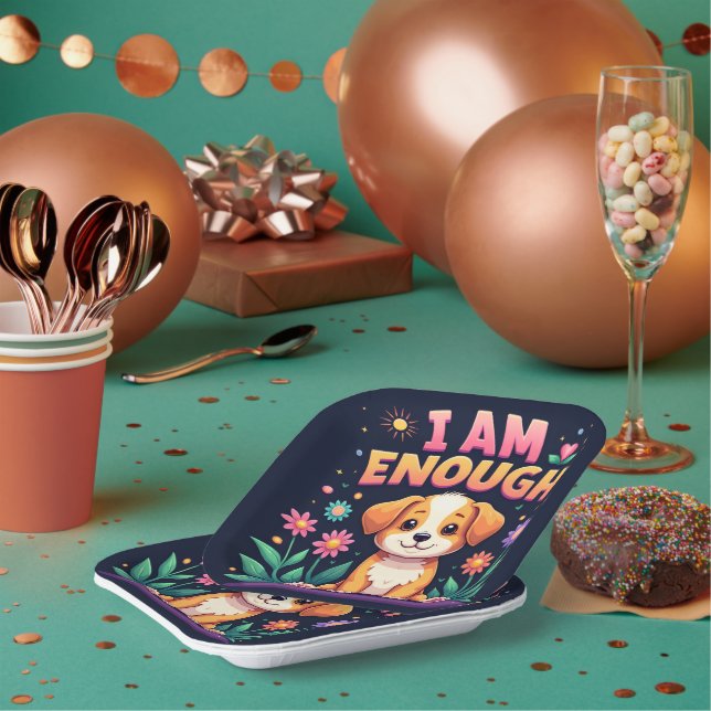 I am Enough Paper Plates (Multi)