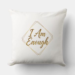 I Am Enough Script Throw Pillow