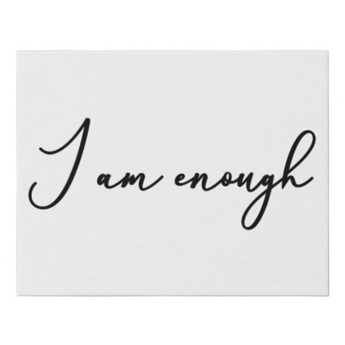 I am Enough Self Care Self Worth Encouragement Faux Canvas Print