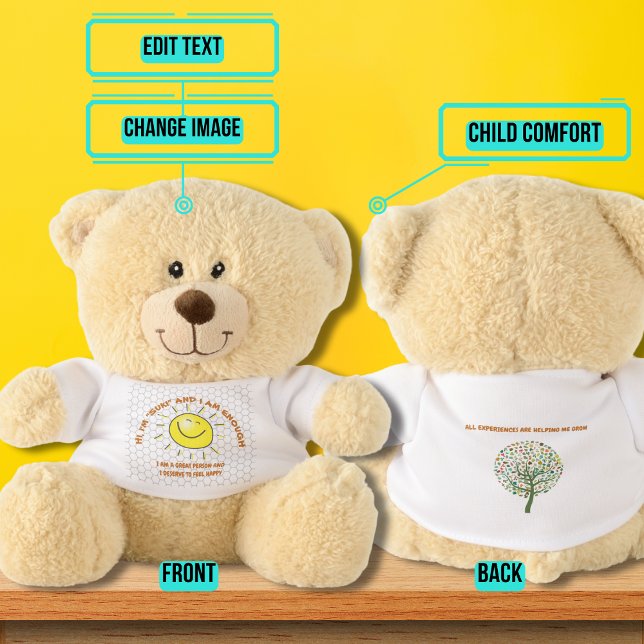 I Am Enough Transitional Object Therapy Teddy Bear (Please enjoy our design and see the others in the collection.)