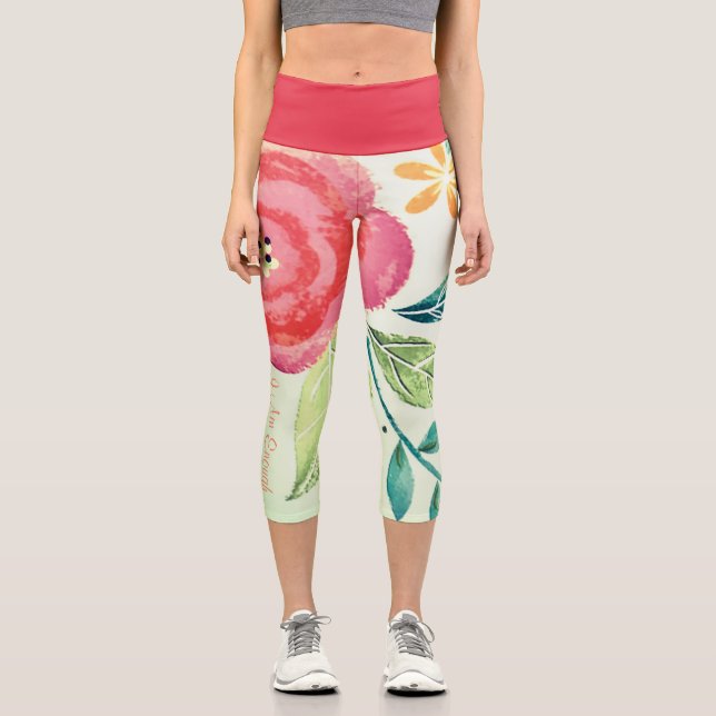 "I Am Enough" Women's Capris Leggings (Front)