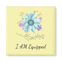 I Am Equipped magnet on yellow background