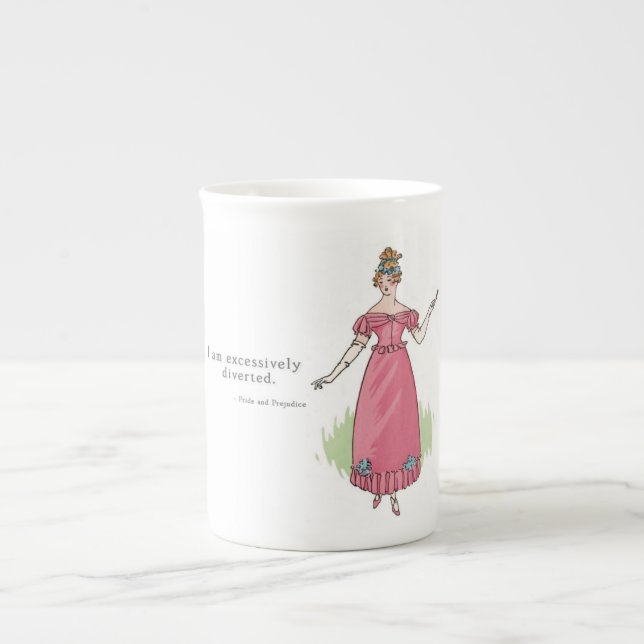 I am excessively diverted - Pride & Prejudice Bone China Mug (Front)