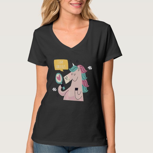 I Am Fabulous Cute Unicorn   T-Shirt (Front)