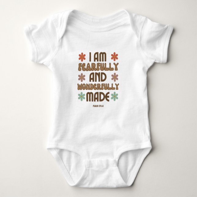 I Am Fearfully And Wonderfully Made Baby Bodysuit (Front)