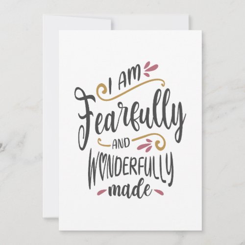 I am Fearfully and Wonderfully Made _ Christian Thank You Card