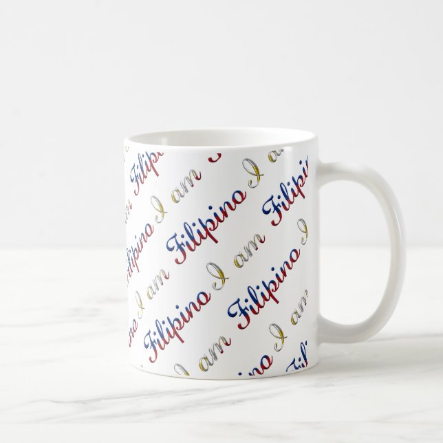 I am Filipino Country Pride Typography Pattern Coffee Mug (Right)