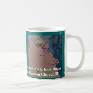 I am fond of pigs. Winston Churchill Quote - Mug