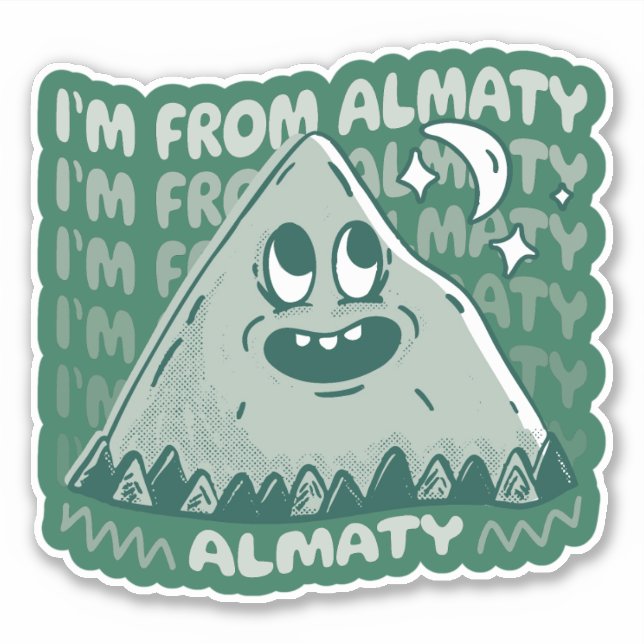 I AM FROM ALMATY KAZAKHSTAN STICKER (Front)