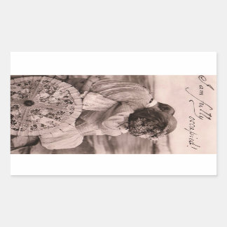 "I am fully occupied!" romantic vintage kiss funny Rectangular Sticker