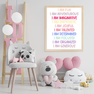 I am Fun Affirmation for Kids Poster