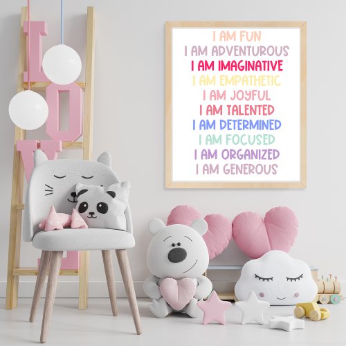 I am Fun Affirmation for Kids Poster