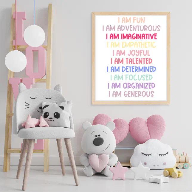 I am Fun Affirmation for Kids Poster | Zazzle
