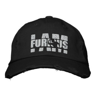 I AM FURIOUS White Logo Distressed Cap