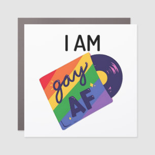 I Am Gay AF Funny LGBT Pride Month Car Magnet