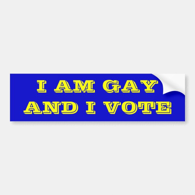 I am gay and I vote. Bumper Sticker (Front)