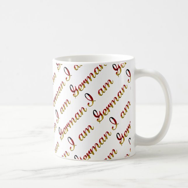 I am German Country Pride Typography Pattern Coffee Mug (Right)