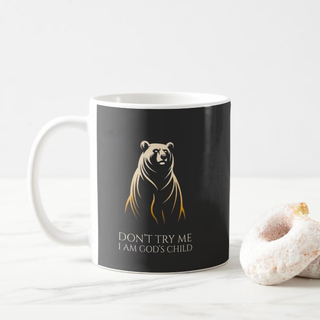 I Am God’s Child Bear Graphic Coffee Mug (With Donut)
