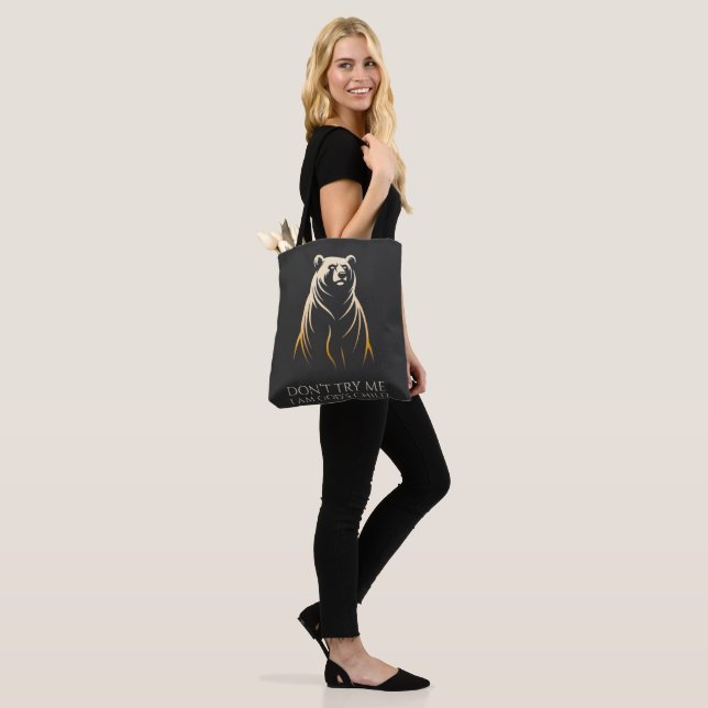 I Am God’s Child Bear Graphic Tote Bag (On Model)