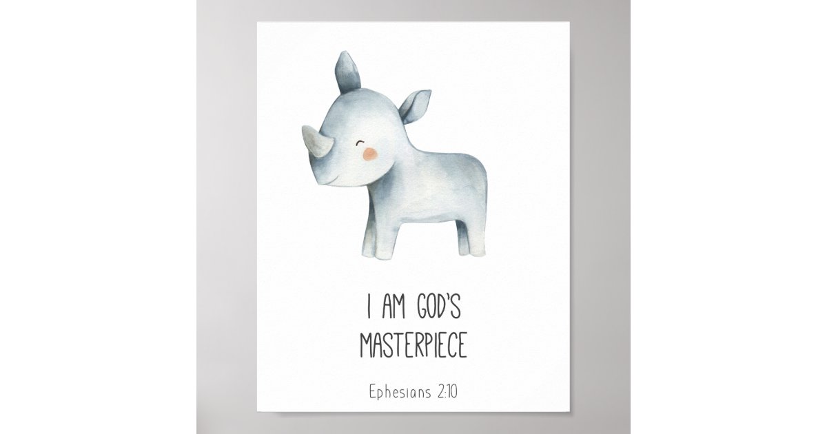 I am Gods Masterpiece Bible Verse Kids Decor | Zazzle.com