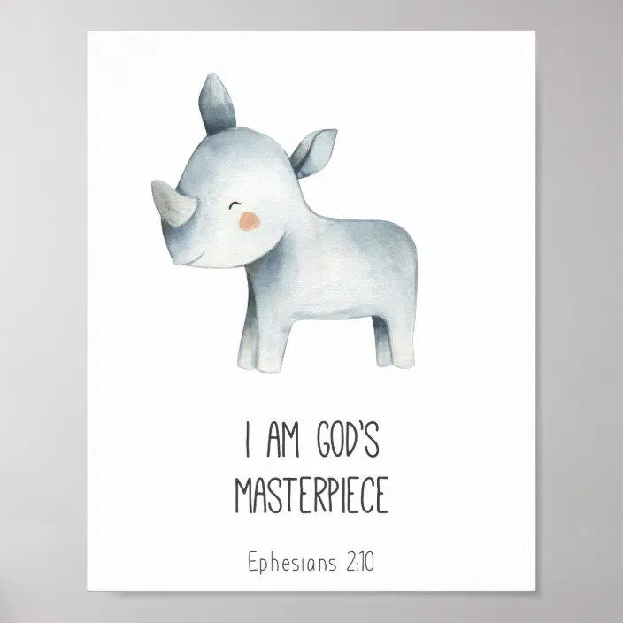 I Am Gods Masterpiece Bible Verse Kids Decor Zazzle Com