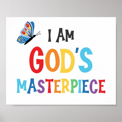 I Am Gods Masterpiece Kids Bible Verse Poster